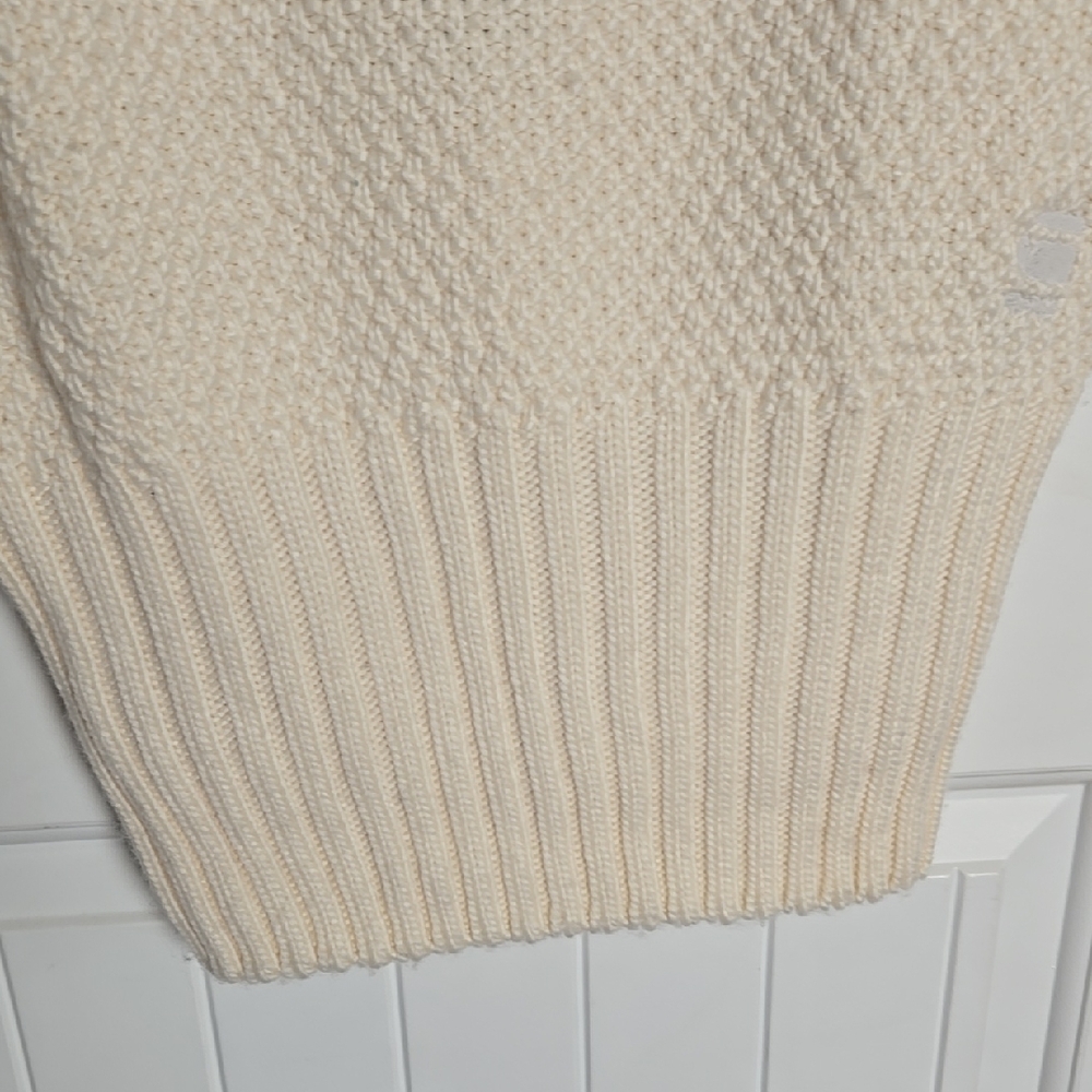 G-Star Cream Sleeveless Turtleneck Sweater Quiet Luxury Knit Layering NWT Large - Picture 4 of 7